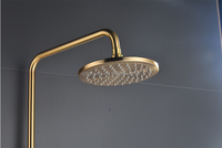 Robinet de baignoire thermostatique à double poignée pour salle de bain, ensemble de robinets de douche en laiton doré