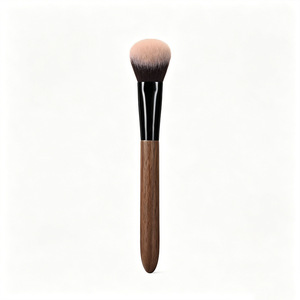 Pinceau à blush incliné avec manche en bois et fibres synthétiques pour l'application du maquillage du visage - Product Image 2
