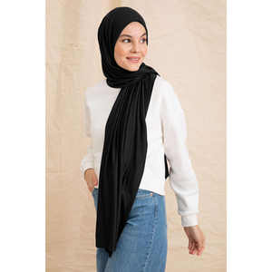 Bufanda de Algodón Negra Unisex, Tejido Jersey, Agradable al Tacto, Bufandas Étnicas, Chal - Product Image 4