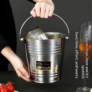 دلو ثلج من الفولاذ المقاوم للصدأ مع خاصية المغناطيسية، مقبض مريح، أدوات بار، دلو تبريد بأسعار معقولة للمشروبات، مناسب للنزهات. - Product Image 2