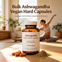 Capsules d'adaptogènes Ashwagandha pour adultes : favorisent la gestion du stress et le sommeil |   Capsules végétales/gélatineuses 5g |   Vente en gros de produits conformes aux normes GMP