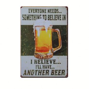 Metal Craftwork - Vintage Beer Pub Decor, Nostalgic Tin Art for Home & Business, Cross Style <b>Signs</b>, Plaque with Embossing - Product Image 2