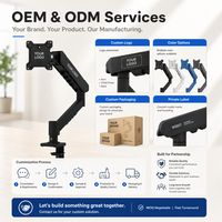 Support de bureau pour écran unique à mouvement complet, bras mécanique à ressort, réglage de la hauteur 235 mm, inclinaison et rotation, VESA 75 100 pour écran de 17 à 32 pouces