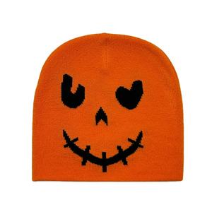 Nouveau Y2K Streetwear Halloween petit diable rayé tricoté Beanie chapeau femmes hommes Hip Hop crâne Bonnet Jacquard bonnets casquette - Product Image 2