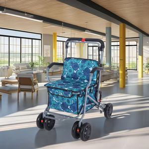 हल्के फोल्डेबल स्टील मोपेड वॉकर और रोलेटर बुजुर्गों और विकलांग दैनिक पुनर्वास शॉपिंग कार्ट का उपयोग - Product Image 6