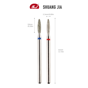 SHUANGJIA di alta qualità a forma di fiamma lunga diamante cuticola fresatura punte elettrico <span class=keywords><strong>lima</strong></span> per <span class=keywords><strong>unghie</strong></span> per Gel Manicure - Product Image 5
