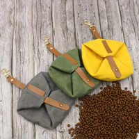 Bol pliable pour animaux de compagnie YY, bol de voyage pour chien en toile cirée faite à la main, sac de transport pour nourriture pour chiens et chats, imperméable