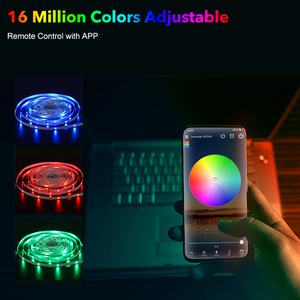 RGB <span class=keywords><strong>LED</strong></span> Thông Minh Âm Nhạc Đồng Bộ Dải Đèn Điều Khiển Bằng Giọng Nói Và Kết Nối USB Màu-Thay Đổi Đèn Cho Phòng Ngủ TV Đảng - Product Image 6