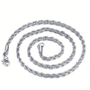 Factory 2-5mm Twisted Link <b>Chain</b> Necklace 316L Stainless Steel Gold Plated Classic <b>Rope</b> <b>Chain</b> for Jewelry Making - Product Image 3