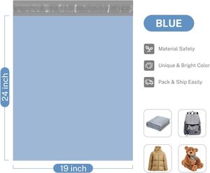 Enveloppes en polyéthylène bleu brume, grandes et épaisses, auto-adhésives, imperméables et résistantes aux déchirures, pour l'expédition de vêtements et les petites entreprises - Product Image 4