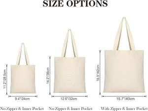 Sacs de courses en toile de coton uni réutilisables écologiques personnalisés avec logo imprimé - Product Image 3