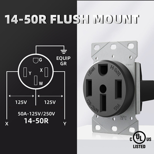 <span class=keywords><strong>Prise</strong></span> <span class=keywords><strong>de</strong></span> courant pour cuisinière à <span class=keywords><strong>four</strong></span> ELEGRP, 50 ampères 125/250 V, montage encastré, <span class=keywords><strong>prise</strong></span> électrique NEMA 14-50 - Product Image 4