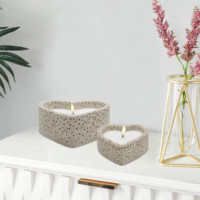 Bougie LED en ciment en forme de cœur, bougie décorative sans flamme pour la table basse, l'entrée et la décoration de la salle à manger