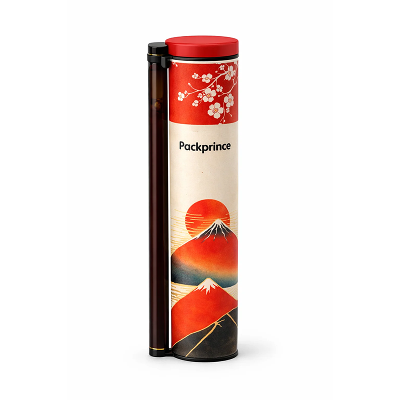 Sushi Barrel Container Handmade Eco-Friendly Recyclable Biodegradable Cylindrical Food Grade Kraft Paper Push Tube for Sushi