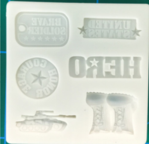 Moule en silicone S60g pour bottes militaires, moule à chocolat et fondant en forme de char, décoration de <span class=keywords><strong>gâteau</strong></span>, résine pour vétérans - Product Image 4