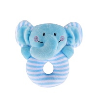 Bel gajah hewan Strip biru, kerincingan genggam bayi hidung panjang Elephant bel goyang untuk bayi mewah gajah cincin kerincingan bayi