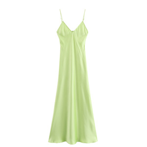 Bestseller Spaghetti Straps Backless <strong>Silk</strong> Sexy <strong>Summer</strong> A-line Midi Women <strong>Dresses</strong> Fashion - Product Image 5