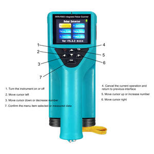 Fabrika fiyat taşınabilir yüksek hassasiyetli R800 entegre inşaat demiri <span class=keywords><strong>X</strong></span> <span class=keywords><strong>Ray</strong></span> dedektörü beton takviye tarayıcı inşaat demiri bulucu - Product Image 2
