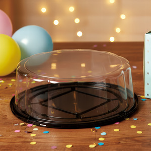 Runde Transparente PET-Kunststoff Kuchenbox 8 Zoll Kuchenbehälter für Bäckerei Gebäck Obst Käsekuchen Verpackungsbox - Product Image 3