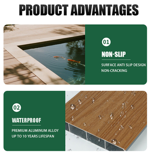 อลูมิเนียมกลางแจ้งกันน้ำพื้นไม้-พลาสติกคอมโพสิตสำหรับชานบ้านและสวน - Product Image 6