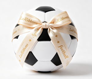 Ruban en polyester imprimé à l'or sur le thème du sport, motif de basket-ball et de football pour emballer des cadeaux, bricolage, décoration de fête - Product Image 4