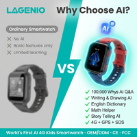 LAGENIO K9 AI Smartwatch per Bambini GPS 4G SIM Card WiFi Posizionamento Preciso Videochiamata Fotocamera 5MP IP68 SOS CE RoHS Orologio Telefono per Bambini