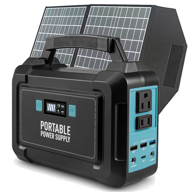 150W Portable Solar Power Station 110v 220V UPS Home & EU with 60W Solar Panel for Home Use