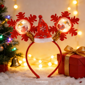 2026 Christmas LED Spring Hat Headband Snowflake Sock Design <b>Xmas</b> Photo Prop Party <b>Decor</b> - Product Image 2