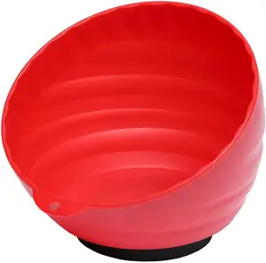 2024新款6英寸彩色塑料磁性螺母碗大磁性存储工具磁性零件碗，用于容纳小物件