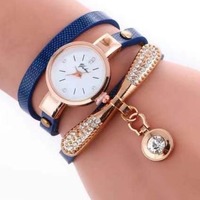 Jam tangan kuarsa berlian imitasi untuk wanita, arloji gelang capung Dial kecil 28mm, jam tangan hadiah untuk wanita