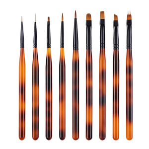 Stylo à gel UV pour nail art de style japonais, pinceau plat à poils synthétiques, embout serti avec capuchon pour débutants - Product Image 2