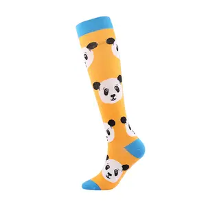 Высококачественные носки в мультяшном стиле, высокие носки для бега, футбольные носки, Компрессионные носки