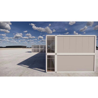 Gran Edificio Modular Prefabricado de 2 Pisos para Dormitorios de Trabajadores con Pasillo Interior y Escalera de Vidrio para Campamentos en Obras de Construcción