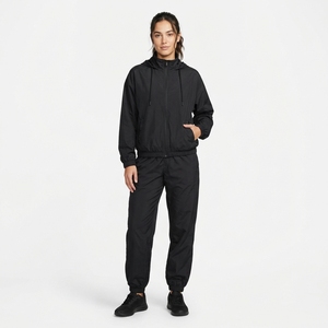 Ensemble veste et pantalon coupe-vent imperméable à capuche noir pour homme, fermeture éclair intégrale 2 en 1, coupe-vent décontracté léger - Product Image 1