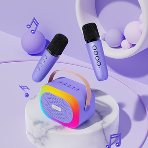 ลำโพงคาราโอเกะไร้สายแบบพกพา สีสันสดใส ปี 2026 แบตเตอรี่ใช้งานได้นาน ได้รับการรับรองมาตรฐาน พร้อมไมโครโฟน 2 ตัว ไฟ RGB กล่องเสียงสำหรับเด็ก - Product Image 2