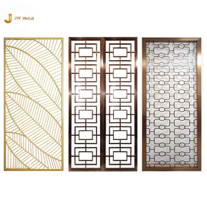 EX1046 Moderno Separador de Ambientes Plegable de Acero Inoxidable con Diseño de Corte Láser para Oficina, Apartamento, Decoración de Ingeniería - Product Image 1