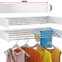 Séchoir à linge mural rétractable en acier pour salon, balcon et salle de bain, pliable, gain de place, design moderne