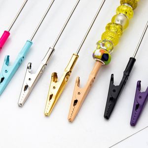 Pince crocodile en métal perlée créative DIY - Porte-mémos, pince pour cartes de visite, organisateur de bureau - Product Image 3