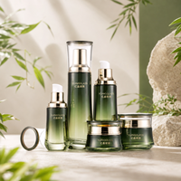 Ensemble de flacons et pots en verre ovales dégradés violet de luxe pour crème et lotion, 30g, 50g, 30ml, 100ml, 120ml, emballage cosmétique vide pour soins de la peau