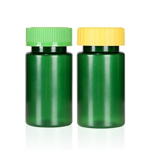 Custom Green PET Vitamin Bottle 100ml 120ml 150ml 170ml 200ml 250ml with Metallic Screw Cap <b>Pill</b> Medicine <b>Container</b> Wholesale - Product Image 2