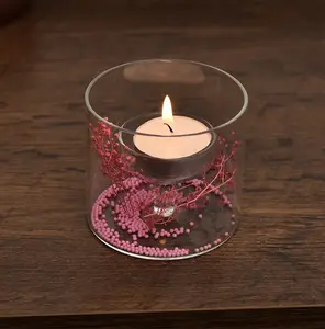 Venta caliente uso decorativo para el hogar estilo moderno frascos de vidrio transparente para velas