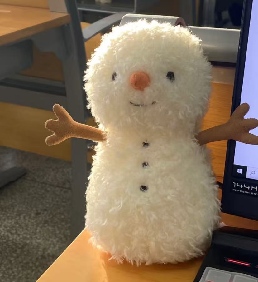 Bonhomme de neige aux cheveux bouclés