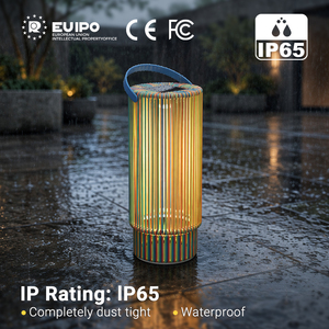Lámpara de suelo de ratán para exteriores con LED solar IP65, fácil de instalar, con logotipo personalizado, marca Sigarten <span class=keywords><strong>Cora</strong></span> S L, para jardín. - Product Image 3