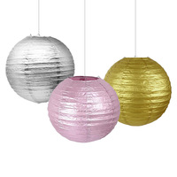 Lanterne en papier pliante décorative européenne américaine vente en gros or argent et or rose pour la fête de mariage et la décoration de Pâques