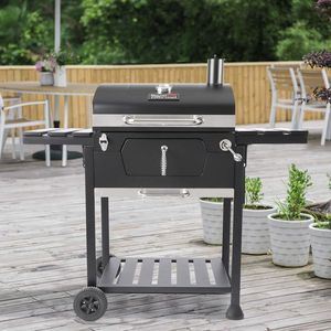 Heavy Duty Powder Coated Barbecue Grill Trolley Smoker with Storage <b>Table</b> for Backyard Charcoal <b>BBQ</b> - Product Image 5