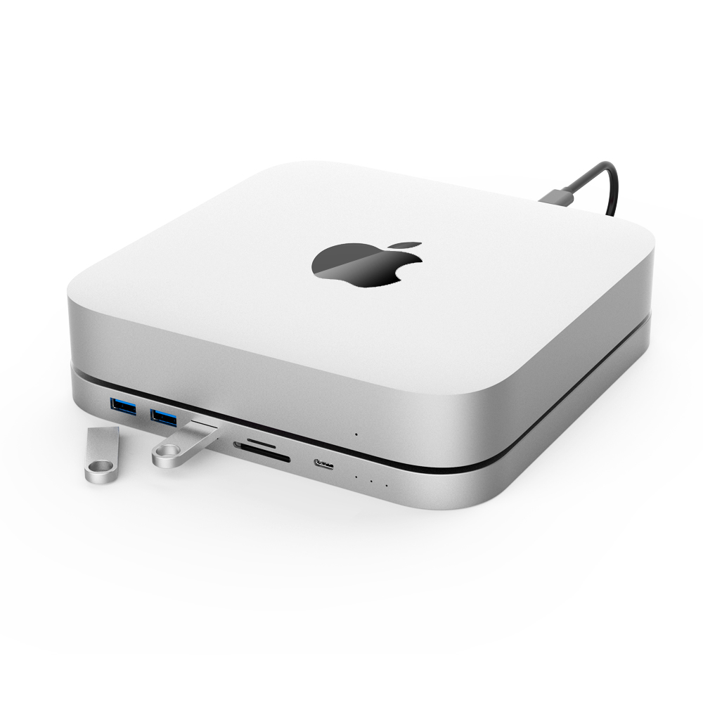 Silber MC25 Pro für Apple Mac Mini M.2 HDD-Gehäuse Kartenleser für M1 Dual HDD HUB