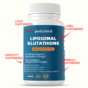 Cápsulas <span class=keywords><strong>de</strong></span> L-Glutatión <span class=keywords><strong>de</strong></span> Marca Privada OEM 500mg con Ácido Hialurónico y Vitamina C, Veganas, para la Luminosidad <span class=keywords><strong>de</strong></span> la Piel, Antioxidantes, 60 Unidades - Product Image 3