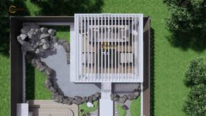 Pergola motorisée moderne en aluminium KAKADU & kit extérieur, toit à lames bioclimatiques avec finition thermolaquée 694-170 - Product Image 4