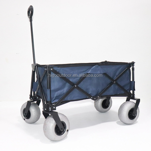 Carrito Plegable Resistente con Ruedas de Globo, Carrito de Dos Pisos para Exteriores, para Arena, Jardín, Camping, Playa - Product Image 1