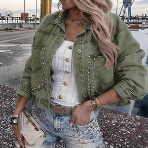 Blousons en jean décontractés Y2K à boutons, style américain, nouvelle édition, effet vintage délavé, coupe-vent et imperméables – Vente chaude - Product Image 3